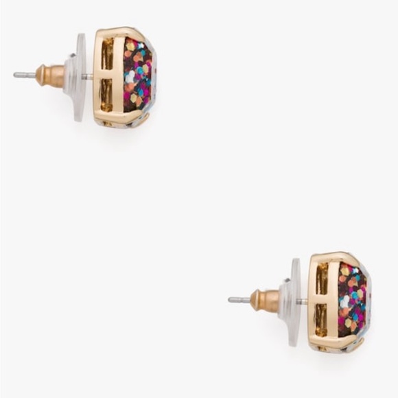 Kate Spade Multi Glitter Square Studs - Picture 3 of 3